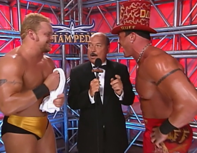 wcw-spring-stampede-2000-douglas-bagwell Shane Douglas and Buff Bagwell talk to Mean Gene Okerlund at Spring Stampede 2000