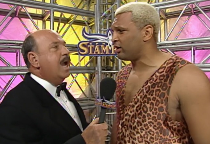 wcw-spring-stampede-2000-okerlund-miller Gene Okerlund interviews Ernest 'The Cat' Miller