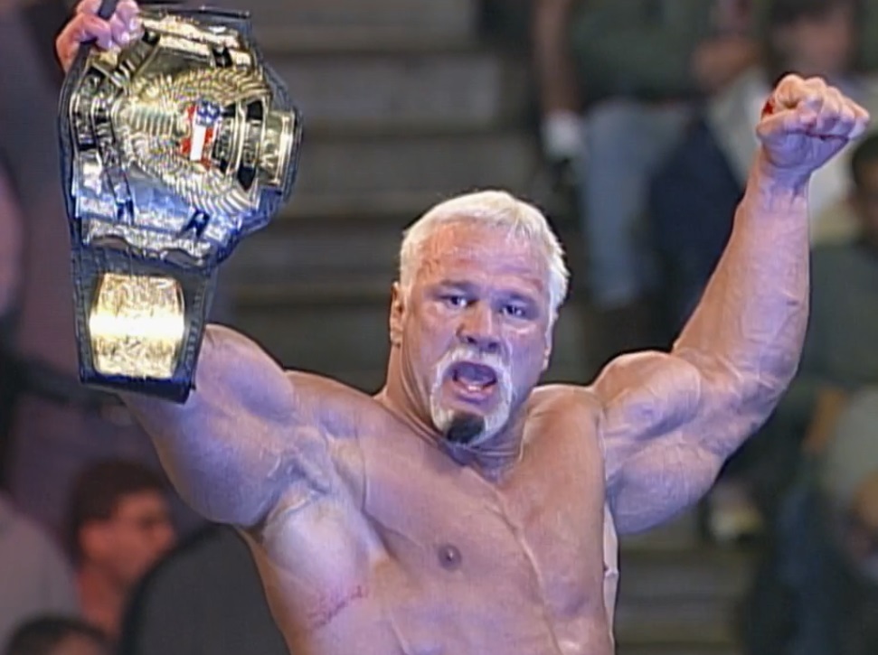 wcw-spring-stampede-2000-steiner-us-champion Scott Steiner celebrates his US Championship tournament victory at Spring Stampede 2000