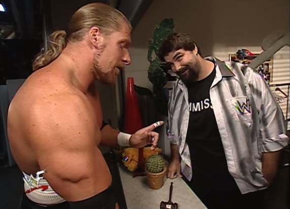 Triple H confronts Mick Foley at WWF Unforgiven 2000