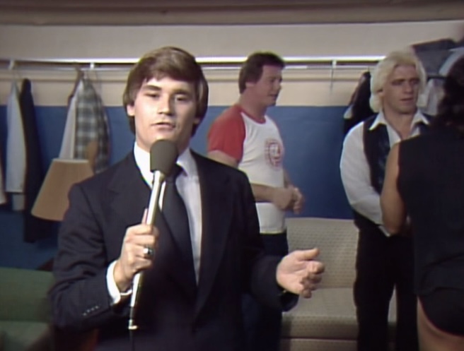 NWAStarrcade 1983 - Tony Schiavone in Ric Flair's locker room