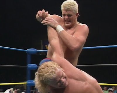 WCW Clash of the Champions XXI - Dustin Rhodes works over Shane Douglas