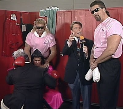 DDP and Vinnie Vegas get Scotty Flamingo ready for his boxing match against Johnny B. Badd