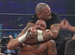 WCW Bash at the Beach 1999 - Bam Bam Bigelow puts a hurtin' on Perry Saturn