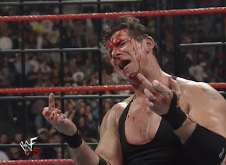 WWE / WWF St. Valentine's Day Massacre 1999 - IHY 27 - A bloody Vince McMahon flips off Steve Austin