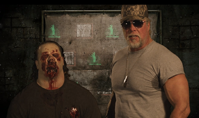 Monster Brawl (2011) Review - Kevin Nash as Captain Crookshank with Zombie Man (Rico Montana)