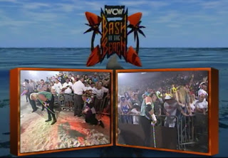 WCW REVIEW - BASH AT THE BEACH 1996 - Public Enemy vs. Nasty Boys terrible split screen