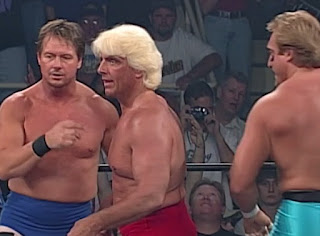 WCW Slamboree 1997 - Ric Flair teamed with Roddy Piper & Kevin Greene to face the nWo Wolfpac