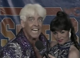 WCW SUPERBRAWL VI 1996 - Ric Flair and Woman gave a backstage promo