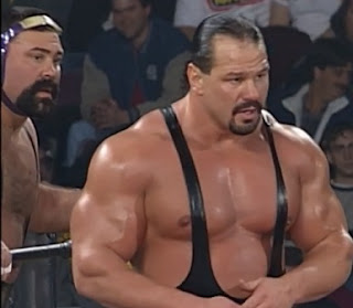 WCW World War 3 1997 - The Steiner Brothers defended the tag team titles against The Blue Bloods