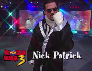 WCW WORLD WAR 3 1996 - Referee Nick Patrick faced Chris Jericho in a 1-hand-behind-my-back match