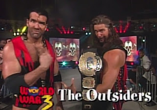 WCW WORLD WAR 3 1996 - The Outsiders defended the WCW tag titles against Nasty Boys and Faces of Fear