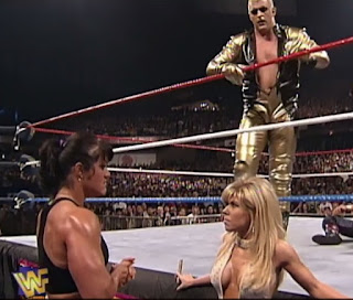 WWF / WWE - Wrestlemania 13 - Goldust attempts to rescue Marlena from Chyna