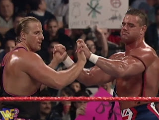 WWF / WWE - Wrestlemania 13 - Owen Hart & British Bulldog faced Vader & Mankind