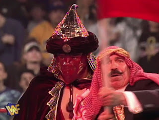 WWF / WWE - Wrestlemania 13 - The Iron Sheik led The Sultan into a match with Rocky Maivia