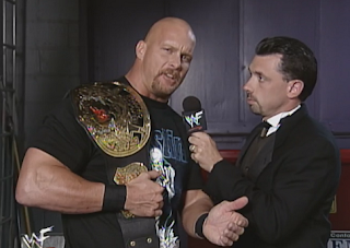 WWE / WWF Summerslam 1998 - WWF Champion Steve Austin talks to Michael Cole