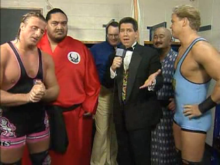 WWF / WWE SURVIVOR SERIES 95 - Owen Hart, Yokozuna, Dean Douglas, Jim Cornette and Mr. Fuji