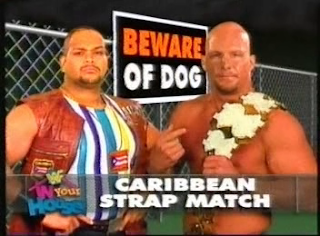 WWF / WWE - IN YOUR HOUSE 8 - BEWARE OF DOG - Stone Cold Steve Austin lost to Savio Vega in an awesome strap match