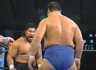 SWS/WWF SuperWrestle 1991 - King Haku teamed with Yoshiaki Yatsu to face British Bulldog and Ashura Hara