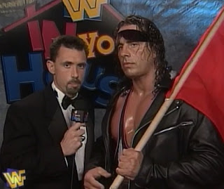 WWE / WWF - In Your House 17: Ground Zero - Bret 'The Hitman' Hart talks to Michael Cole about his match with The Patriot