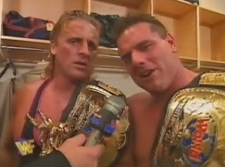 WWF / WWE IN YOUR HOUSE 10: Mind Games - Owen Hart & British Bulldog gloated about their big win