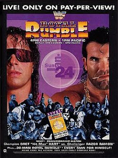 WWF/WWE ROYAL RUMBLE 1993 - The event poster (notice stars such as Ultimate Warrior, British Bulldog and Crush appearing on the poster but not at the event)