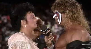 WWF ROYAL RUMBLE 1991 - Sensational Sherri attempts to seduce WWF Champion, The Ultimate Warrior