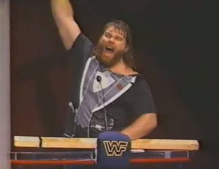 WWF - Slammy Awards 1987 - Hacksaw Jim Duggan won the 'Greatest Hit' award - tough guy!