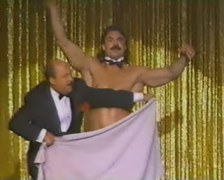 WWF - Slammy Awards 1987 - Mean Gene covers up Rick Rude