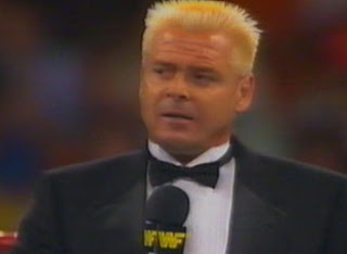 WWF / WWE Summerslam 1989 - 'Rugged' Ronnie Garvin was the special guest ring announcer for the Greg Valentine vs. Hercules match