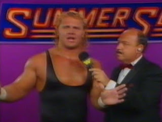 WWF / WWE Summerslam 1989 - Mr. Perfect delivers a post-match promo after beating The Red Rooster