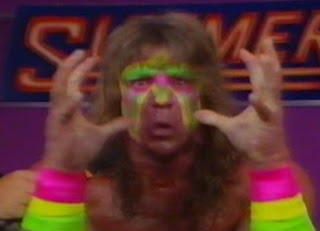 WWF / WWE Summerslam 1989 - The Ultimate Warrior cuts a promo on Ravishing Rick Rude