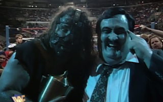 WWF / WWE SUMMERSLAM 1996 - Paul Bearer turned heel on Undertaker and joined forces with Mankind