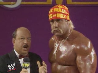 WWF / WWE: Wrestlemania 5 - Hulk Hogan talks to Mean Gene about his WWF title match against Macho Man Randy Savage