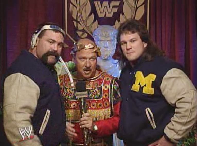 WWE / WWF WRESTLEMANIA 9: The Steiner Brothers speak to Mean Gene before facing The Headshrinkers