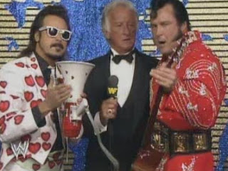 WWF / WWE WRESTLEMANIA 4: Honky Tonk Man & Jimmy Hart torment Bob Uecker