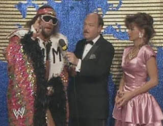 WWF / WWE WRESTLEMANIA 4: 'Macho Man' Randy Savage cuts a promo en route to his championship tournament win