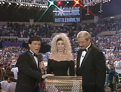 WCW Starrcade 1991 - Eric Bischoff, Missy Hyatt, and Magnum TA draw the Lethal Lottery pairings