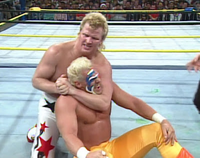 WCW Starrcade 1991 - Bobby Eaton works over Sting