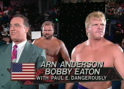 WCW Clash of the Champions 19 - Paul E. Dangerously leads Arn Anderson and Bobby Eaton into battle