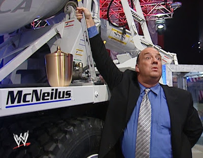 Paul Heyman prepares to bury Paul Bearer in concrete