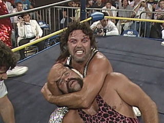 WCW Great American Bash 1990 - Jimmy Jam Garvin puts Ric Steiner to sleep