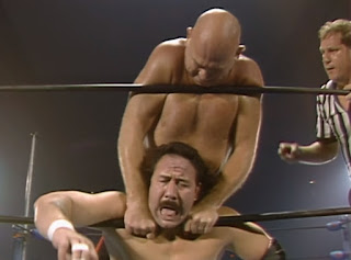 NWA Great American Bash 1986 (Greensboro, July 26th) - Baron Von Rashke chokes Manny Fernandez