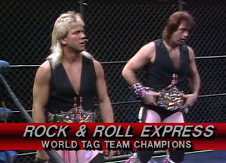 NWA Starrcade 1986 (The Skywalkers) - The Rock 'n' Roll Express defended the tag team titles against The Andersons