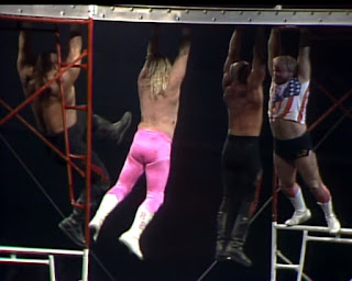 NWA Starrcade 1986 (The Skywalkers) - The Midnight Express and The Road Warriors in a scaffold match