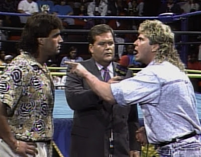 WCW WrestleWar 92 - Tom Zenk and Brian Pillman exchange words