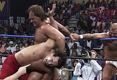 WCW Clash of the Champions 17 - The Enforcers double-team Ricky Steamboat