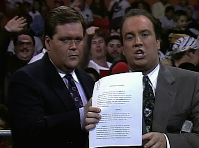 WCW Clash of the Champions 17 - Paul Heyman reveals the US title match contract