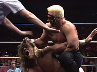 WCW Starrcade 1989 - Sting puts a hurting on Lex Luger