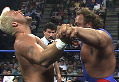 WCW Halloween Havoc 1991 Review - Oz and Bill Kazmaier go in for a test of strength